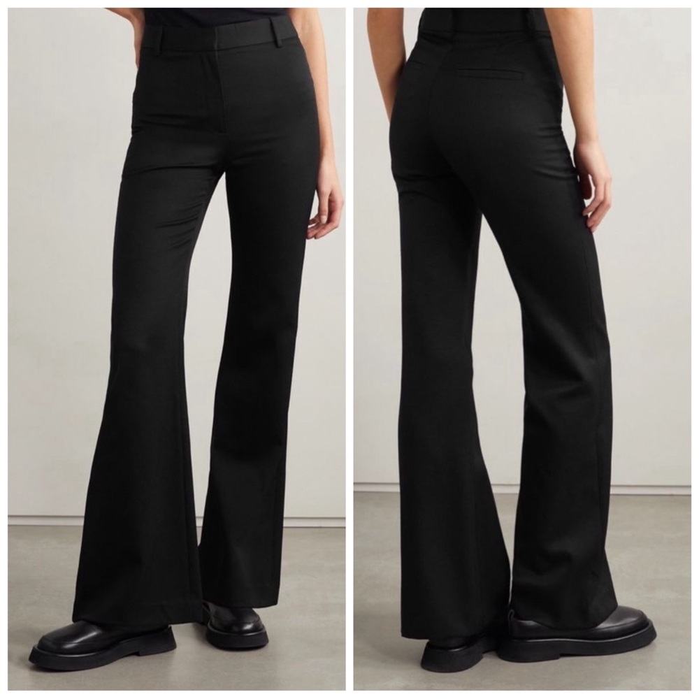 •NILI LOTAN• NWOT Black‎ Arielle High Rise Flare Leg Wool Trouser Pant Size 0 - Picture 14 of 15